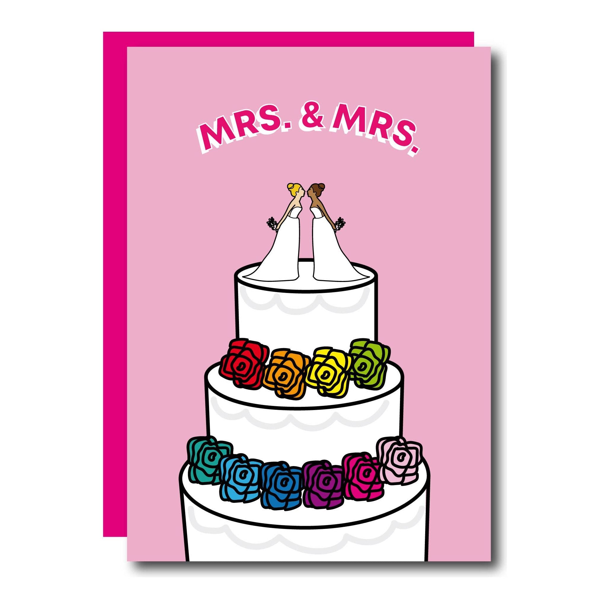 Carte de vœux LGBTQ+ « Femme et gâteau pour femme »